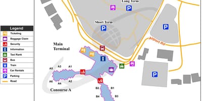 مطار أوستن خريطة terminal